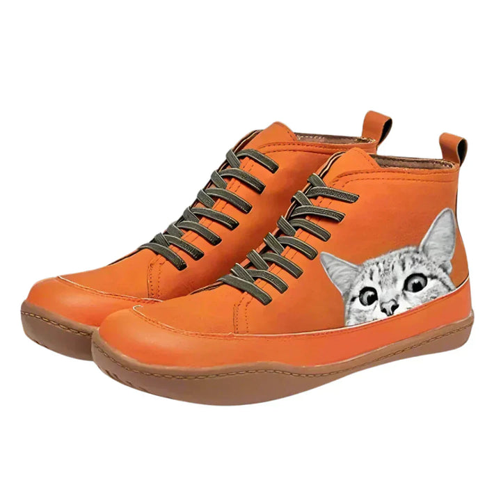 Fenna ™ | Leather Ankle Boots for Cat Lovers
