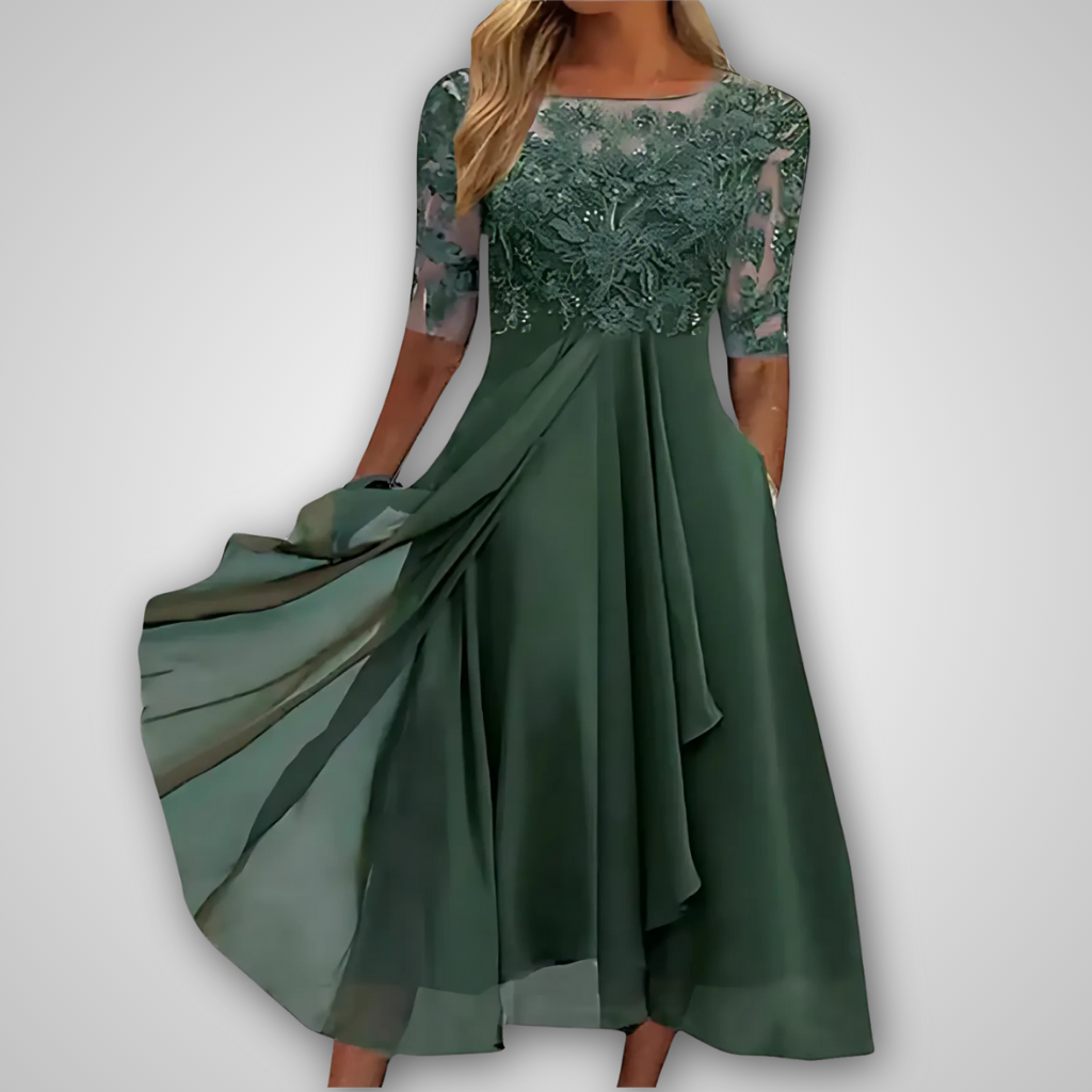 Rhonda – Elegant Lace Midi Dress