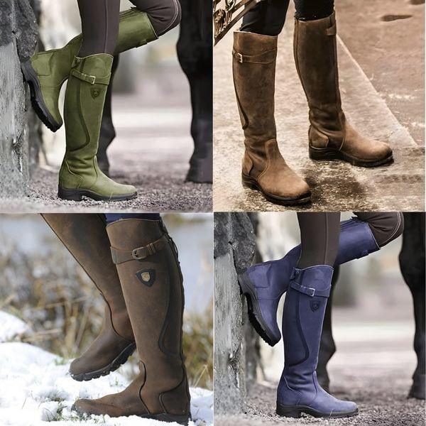 Maeve™ | Waterproof Leather Riding Boots