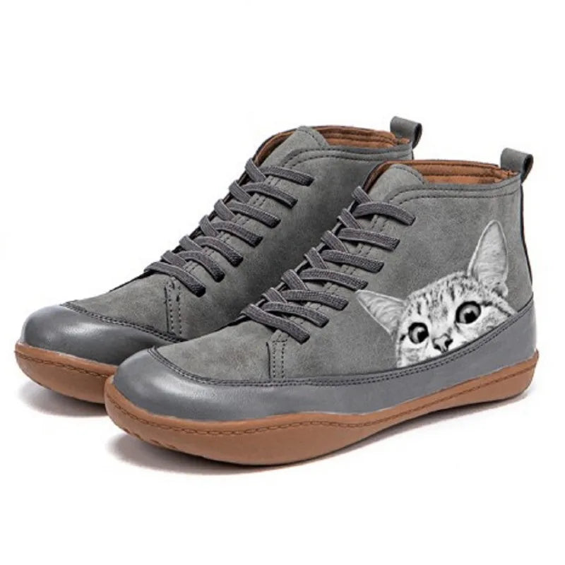 Fenna ™ | Leather Ankle Boots for Cat Lovers