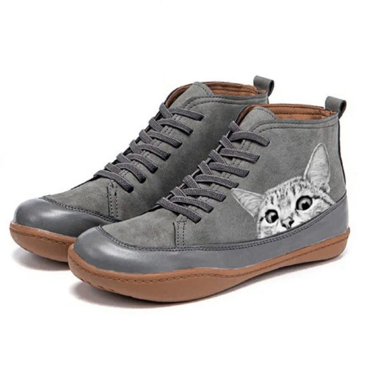 Fenna ™ | Leather Ankle Boots for Cat Lovers