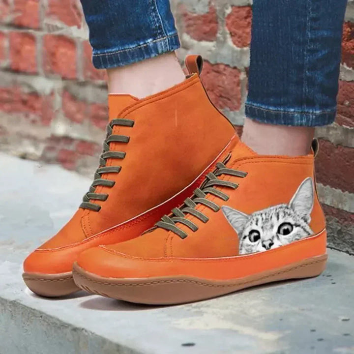 Fenna ™ | Leather Ankle Boots for Cat Lovers