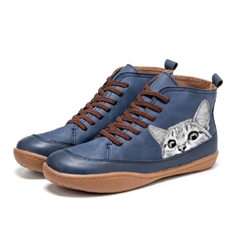 Fenna ™ | Leather Ankle Boots for Cat Lovers