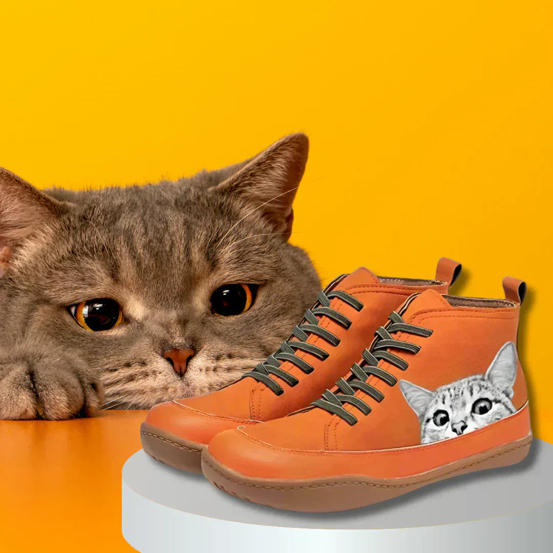 Fenna ™ | Leather Ankle Boots for Cat Lovers