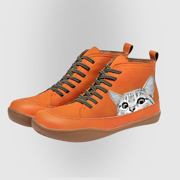 Fenna ™ | Leather Ankle Boots for Cat Lovers