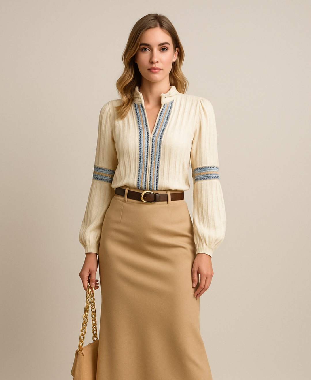 Vintage V-Neck Blouse