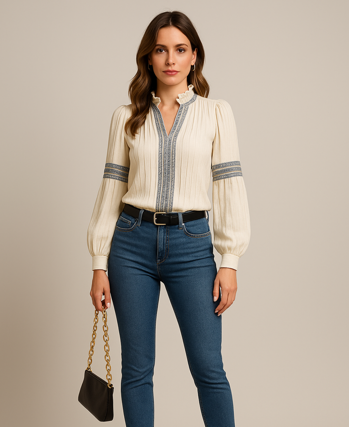 Vintage V-Neck Blouse